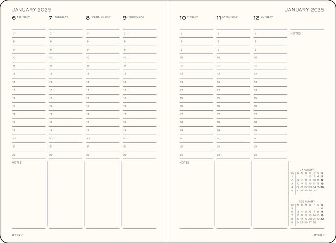 2025 Week Planner B5,A5 & B6+